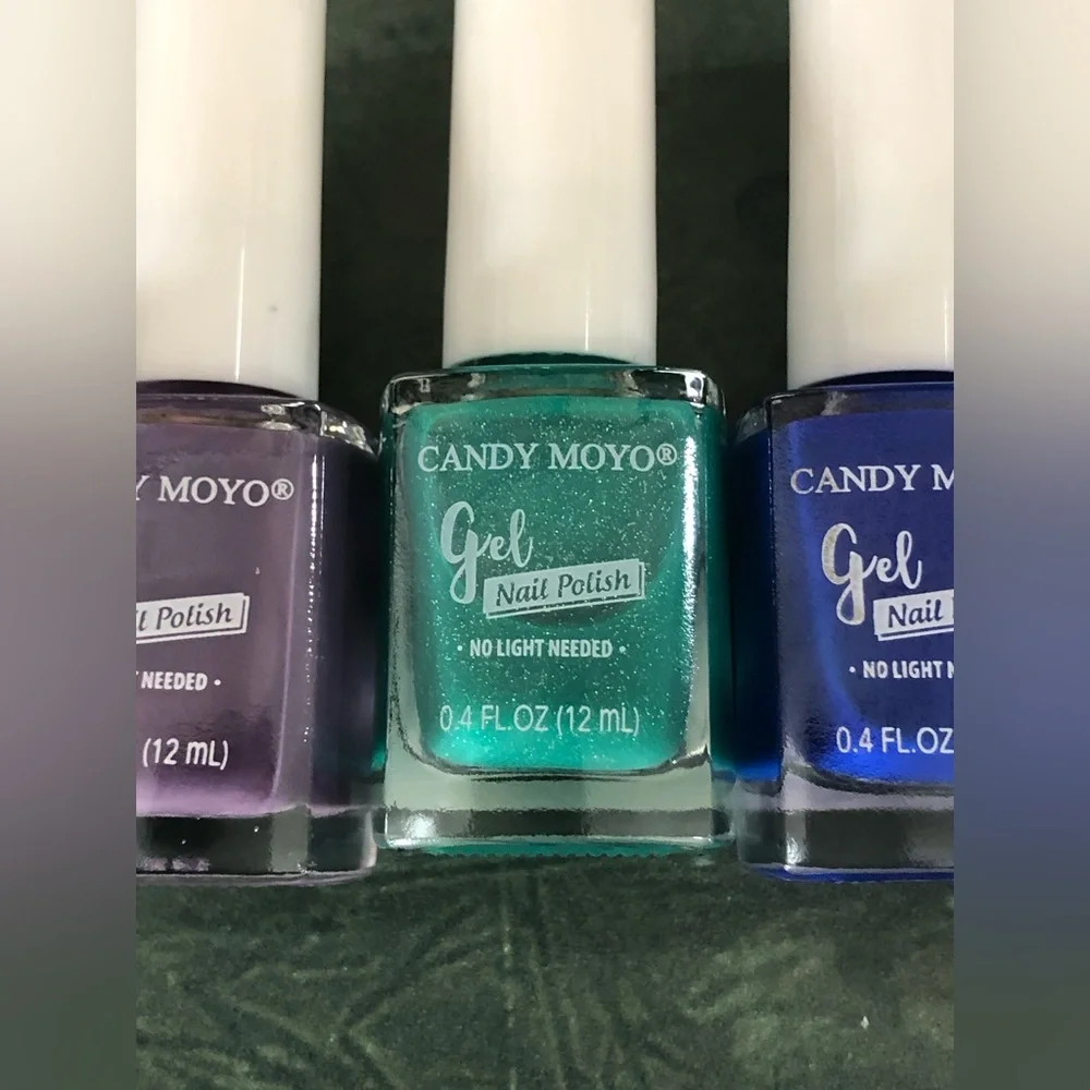 4pack Candy Moyo gel nail polish in lavender royal blue emerald green mauve‎ new